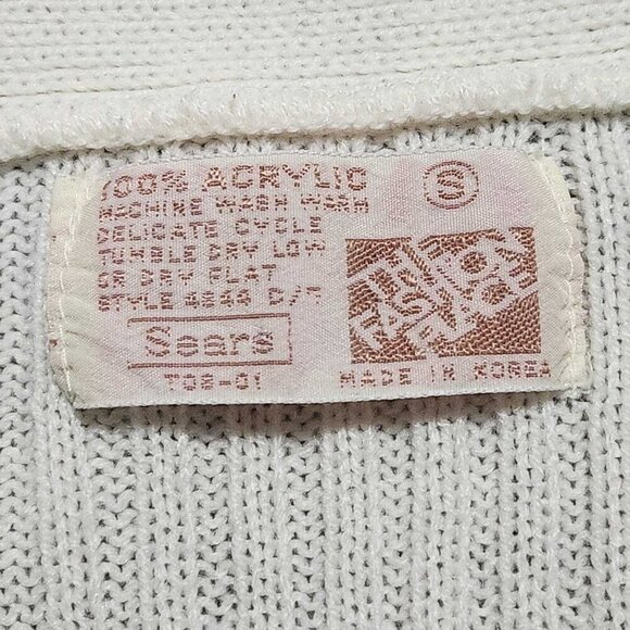 Vintage cream knit button-up cardigan with tiny pockets from Sears - Picture 13 of 13